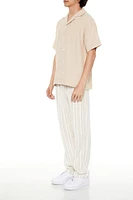 Striped Drawstring Straight Pants