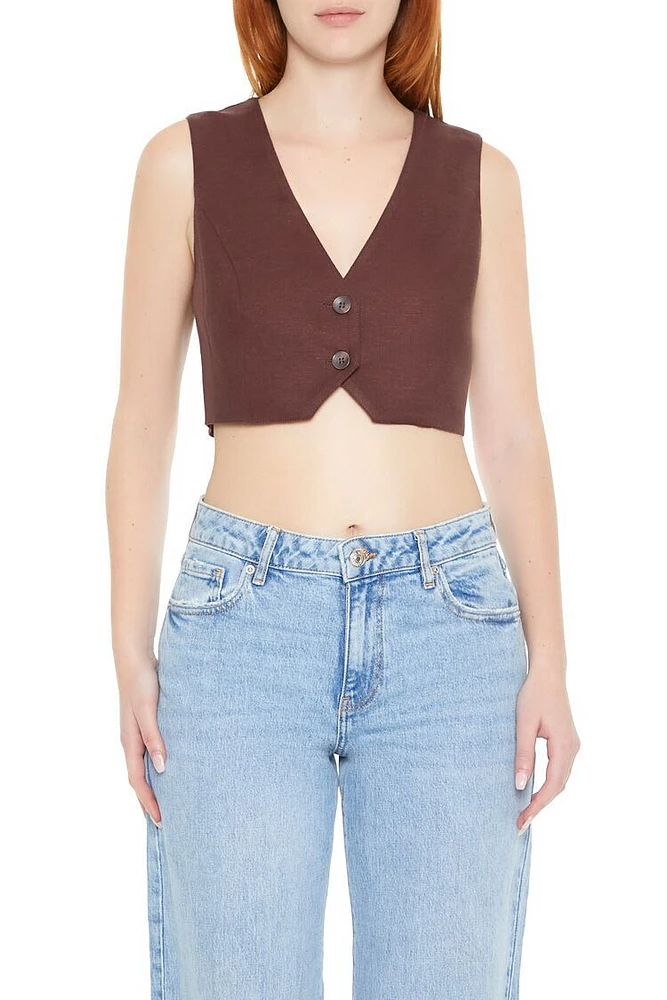 Cropped V-Neck Vest