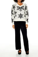 Fuzzy Knit Snowflake Sweater