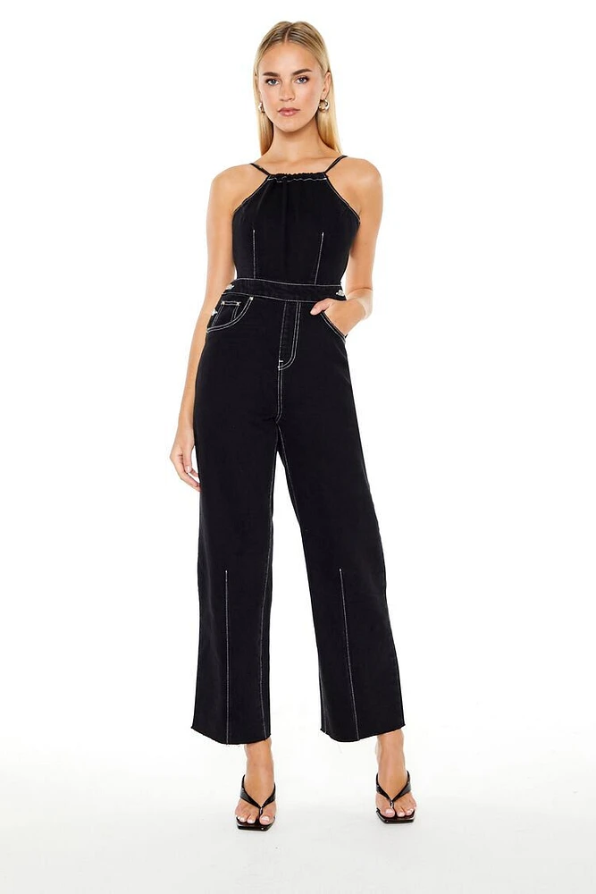 Denim Open-Back Cami Jumpsuit