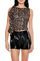 Leopard Ruffle Cropped Tank Top