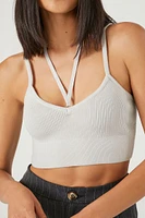 Sweater-Knit Halter Cropped Cami