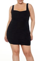 Plus Ruched Mini Tank Dress