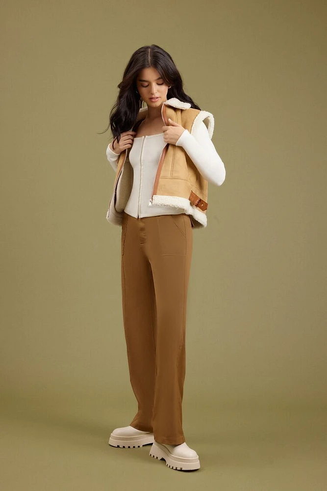 High-Rise Straight-Leg Pants