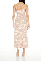 Linen-Blend Polka Dot Maxi Dress
