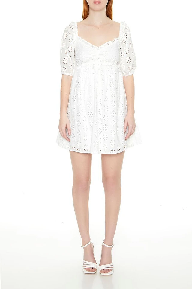 Forever 21 Eyelet Babydoll Mini Dress | MainPlace Mall