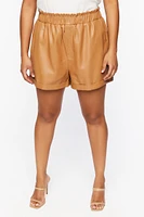 Plus Faux Leather Shorts