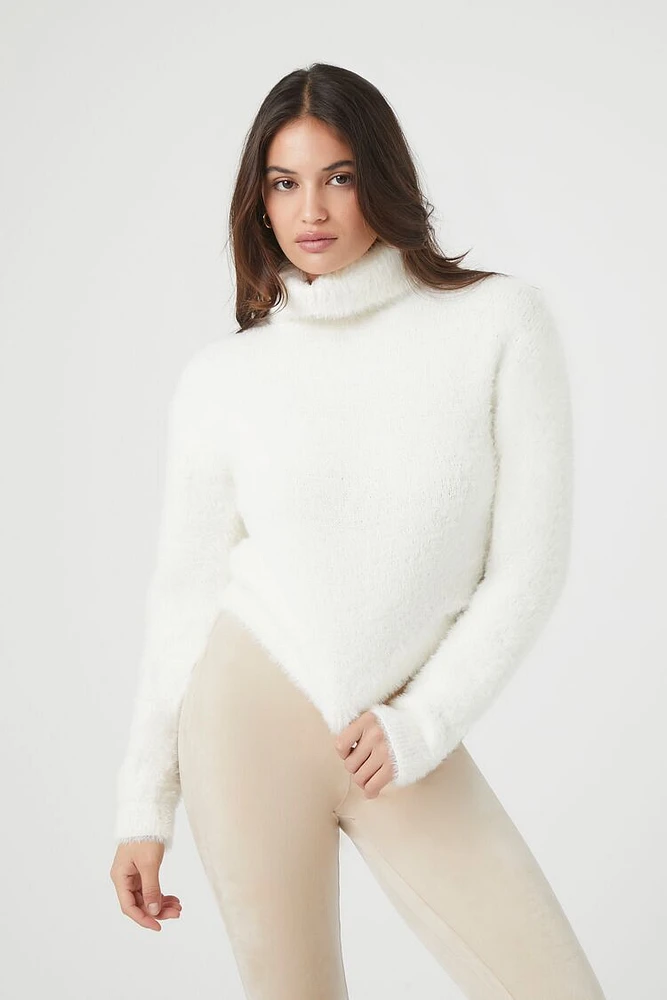 Fuzzy Knit Turtleneck Sweater