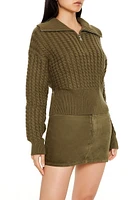 Half-Zip Cable Knit Sweater