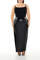 Plus Faux Leather Maxi Skirt