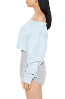 Cropped Off-the-Shoulder Pullover