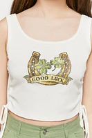 Good Luck Graphic Drawstring Tank Top