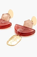 Geo Faux Stone Drop Earrings