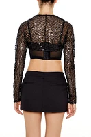 Sequin Mesh Shrug Sweater