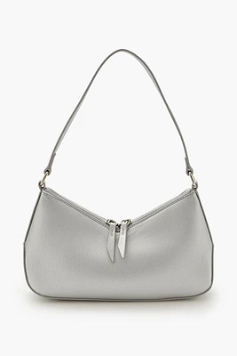 Metallic Faux Leather Shoulder Bag