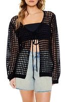 Sheer Crochet Cardigan Sweater