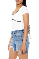 Ricrac-Trim Tee Bodysuit