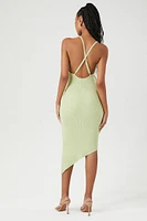 Sweater-Knit Bodycon Halter Midi Dress