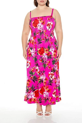 Plus Floral Print Maxi Dress