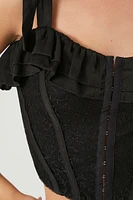 Lace Tie-Strap Corset Top