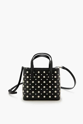 Studded Faux Leather Crossbody Bag