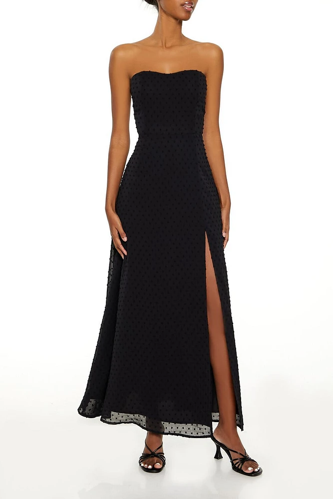 Strapless Clip Dot Maxi Dress