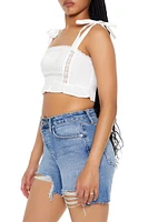 Tie-Strap Flounce Crop Top