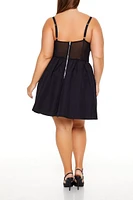 Plus Fit-and-Flare Sweetheart Mini Dress