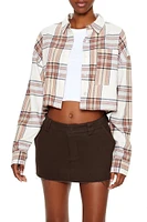 Cropped Plaid Flannel Shirt