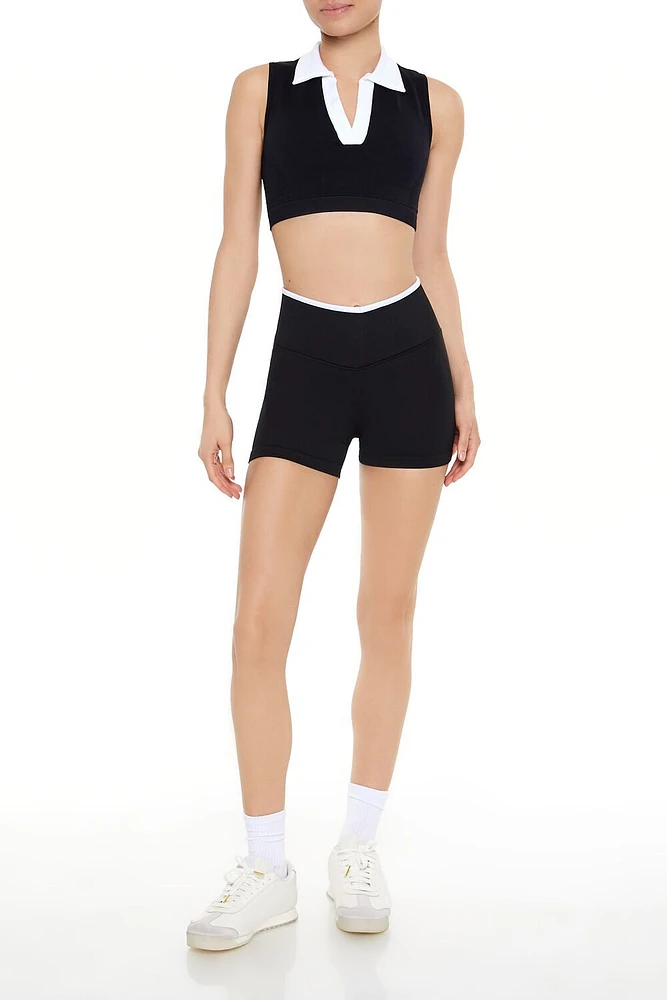 Active Seamless Two-Tone Biker Shorts
