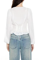 Plunging Tie-Back Poplin Top