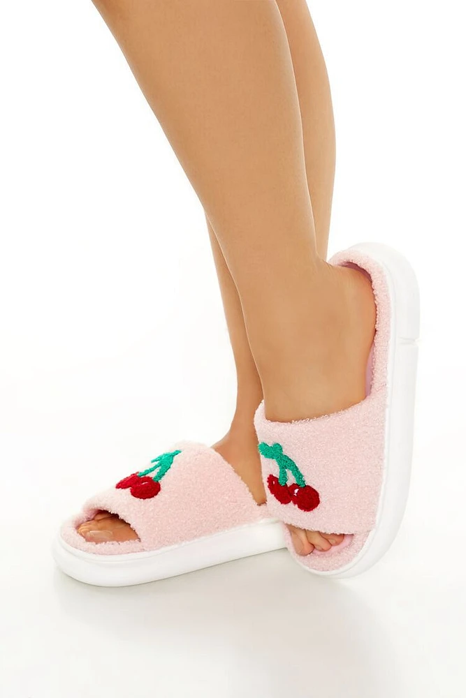 Plush Cherry House Slippers