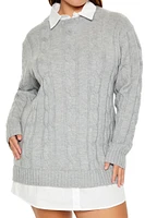 Plus Combo Sweater Mini Dress