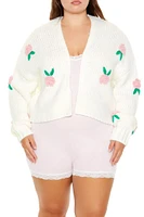 Plus Rose Cardigan Sweater