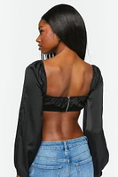 Draped Satin Crop Top