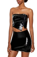 Faux Leather Tube Top