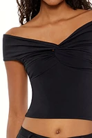 Twisted Off-the-Shoulder Crop Top