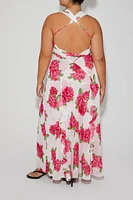 Plus Betsey Johnson Rose Print Dress