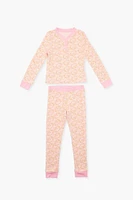 Girls Floral Top & Pants Pajama Set (Kids)