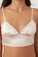 Satin Longline Triangle Bralette