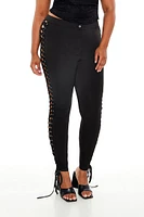 Plus Lace-Up Leggings