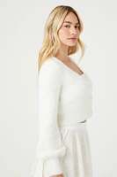 Fuzzy Cami & Cardigan Sweater Set