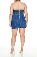 Plus Denim Mini Tube Dress