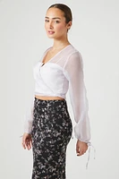 Sheer Organza Wrap Top