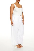Plus Wide-Leg Drawstring Pants