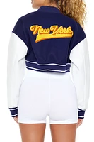 Cropped Varsity Letterman Jacket