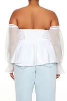 Plus Chiffon Peplum Top