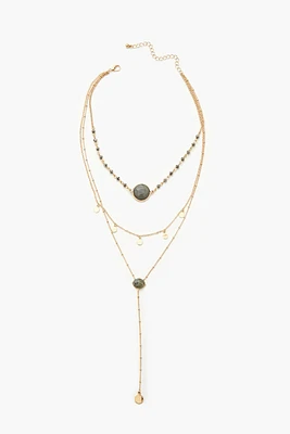 Faux Stone Y-Chain Necklace