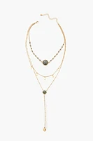 Faux Stone Y-Chain Necklace