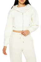 Cropped Fleece Zip-Up Hoodie